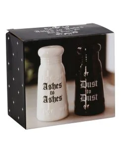 Asche Zu Asche Salz & Pfeffer Set -Halloween Deko Verkäufe ashes to ashes salz und pffer set ashes to ashes salt and pepper shaker halloween homeware gothic homeware 53763 03