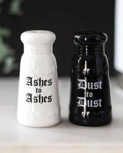 Asche Zu Asche Salz & Pfeffer Set -Halloween Deko Verkäufe ashes to ashes salz und pffer set ashes to ashes salt and pepper shaker halloween homeware gothic homeware 53763 04