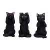 Drei Weise Schwarze Katzen -Halloween Deko Verkäufe drei weise schwarze katzen three wise felines cat figures 39524 01