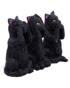 Drei Weise Schwarze Katzen -Halloween Deko Verkäufe drei weise schwarze katzen three wise felines cat figures 39524 04