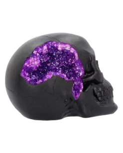 Geode Totenschädel Mit Violettem Gothic Glitter -Halloween Deko Verkäufe geode totenkopf mit violetten gothic glitzer geode skull with purple gothic glitter 39526 06