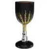 Skeletthand Weinglas Schwarz -Halloween Deko Verkäufe gothic weinglas mit skeletthand und totenkoepfen schwarz gold gothic wineglass with skeleton hand und skulls black and gold