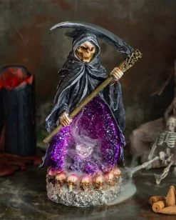 Sensenmann Backflow Räucherkegel Halter Mit LED -Halloween Deko Verkäufe grim reaper backflow raeucherkegel halter mit licht grim reaper backflow incense burner with light 50660 04