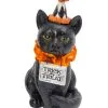 Halloween Clown Katze Mit Süßes Oder Saures Schild 15cm -Halloween Deko Verkäufe halloween clowns katze mit trick or treat schild 15cm halloween clown cat with trick or treat sign katzen figur halloween 54263