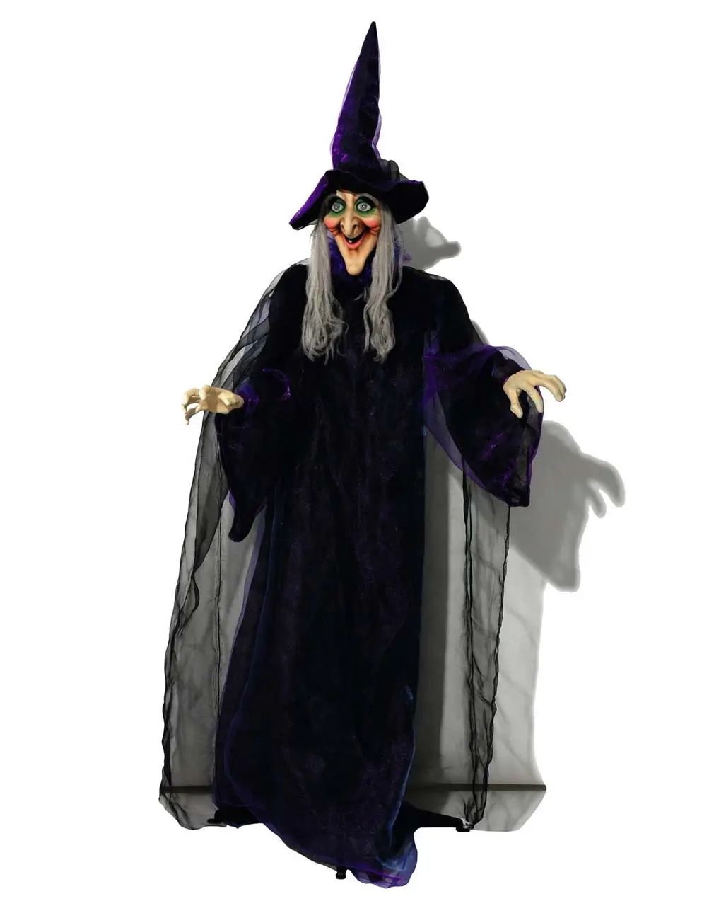 Halloween Hexe Animatronic Mit Leuchtenden Augen & Sound 175cm 3 Halloween Hexe Animatronic Mit Leuchtenden Augen & Sound 175cm
