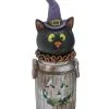Schwarze Katze In Leuchtender Milch-Kanne 18cm -Halloween Deko Verkäufe halloween katze in leuchtender milchkanne 18cm halloween cat on galvanized milk can halloween deko 54322