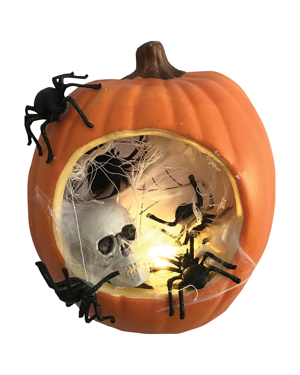 Halloween Kürbis Mit Totenkopf & Spinnen 3 Halloween Kürbis Mit Totenkopf & Spinnen