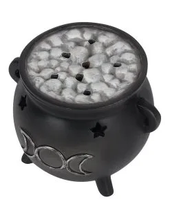 Hexenkessel Mit Dreifach-Mond Räucherkegel Halter 7 Hexenkessel Mit Dreifach-Mond Räucherkegel Halter -Halloween Deko Verkäufe hexenkessel mit triple moon raeucherkegel halter triple moon witch cauldron incense cone holder gothic deco 50699 02