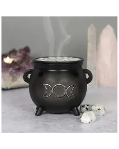 Hexenkessel Mit Dreifach-Mond Räucherkegel Halter 9 Hexenkessel Mit Dreifach-Mond Räucherkegel Halter -Halloween Deko Verkäufe hexenkessel mit triple moon raeucherkegel halter triple moon witch cauldron incense cone holder gothic deco 50699 04