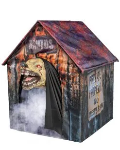 Hundehütte Mit Beweglichem Bluthund -Halloween Deko Verkäufe hundehuette mit angreifendem killerhund halloween animatronic doghouse with moving bloodhound 51761 02