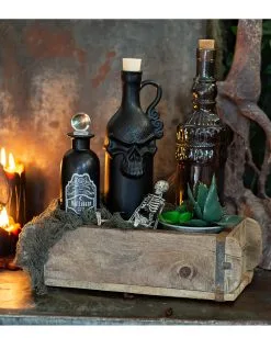 Vintage Glasflasche Kristallschliff Eckig 23cm -Halloween Deko Verkäufe jekyll and hyde giftflasche jekyll and hyde poision bottle halloween tischdeko gothic homeware 52022 07 1