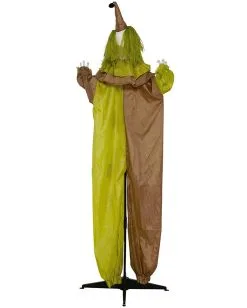 Horror Clown Standfigur Mit Leuchtaugen 180cm -Halloween Deko Verkäufe lebensgrosse horror clown figur mit licht 180cm life size horror clown figure with light halloween standfigur clown 53363 3