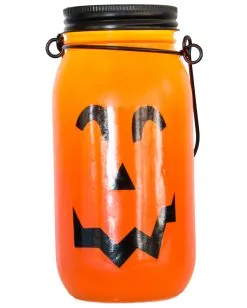 Beleuchtete Kürbis Laterne Aus Glas -Halloween Deko Verkäufe leuchtende kuerbis glas laterne glowing pumpkin glass lantern halloween kuerbis deko 52602 2