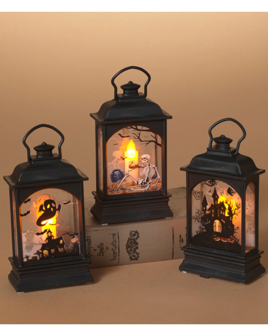 Beleuchtete Laterne Mit Halloween Motiv 13cm 3 Beleuchtete Laterne Mit Halloween Motiv 13cm