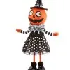 Frau Kürbis Figur 40cm -Halloween Deko Verkäufe mrs pumpkin figur 40cm mrs pumpkin figure halloween kuerbis figur kinderfreundliche halloween deko 53706