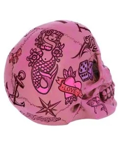 Pinke Tattoo Fund Totenschädel Spardose -Halloween Deko Verkäufe pinke tattoo fund totenkopf spardose pinke tattoo fund money box totenschaedel geschenkartikel 54552 04