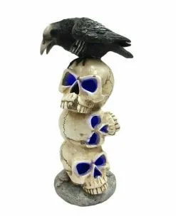 Rabe Auf Totenschädel Turm Mit LED Licht 29cm -Halloween Deko Verkäufe rabe auf totenkopf turm mit led licht raven on skull tower with led light halloween deko 51580 02