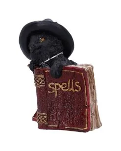 Schwarzes Hexenkätzchen Mit Rotem Zauberbuch 8,2cm -Halloween Deko Verkäufe schwarze hexenkatze mit rotem zauberbuch black witchs cat familiar with red grimoire gothic deko und figuren 52417 2