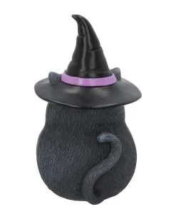 Schwarze Katze Mit Besen & Hexenhut -Halloween Deko Verkäufe schwarze katze mit hexenhut black cat with witch hat and broom gothic figur geschenkartikel 39255 04