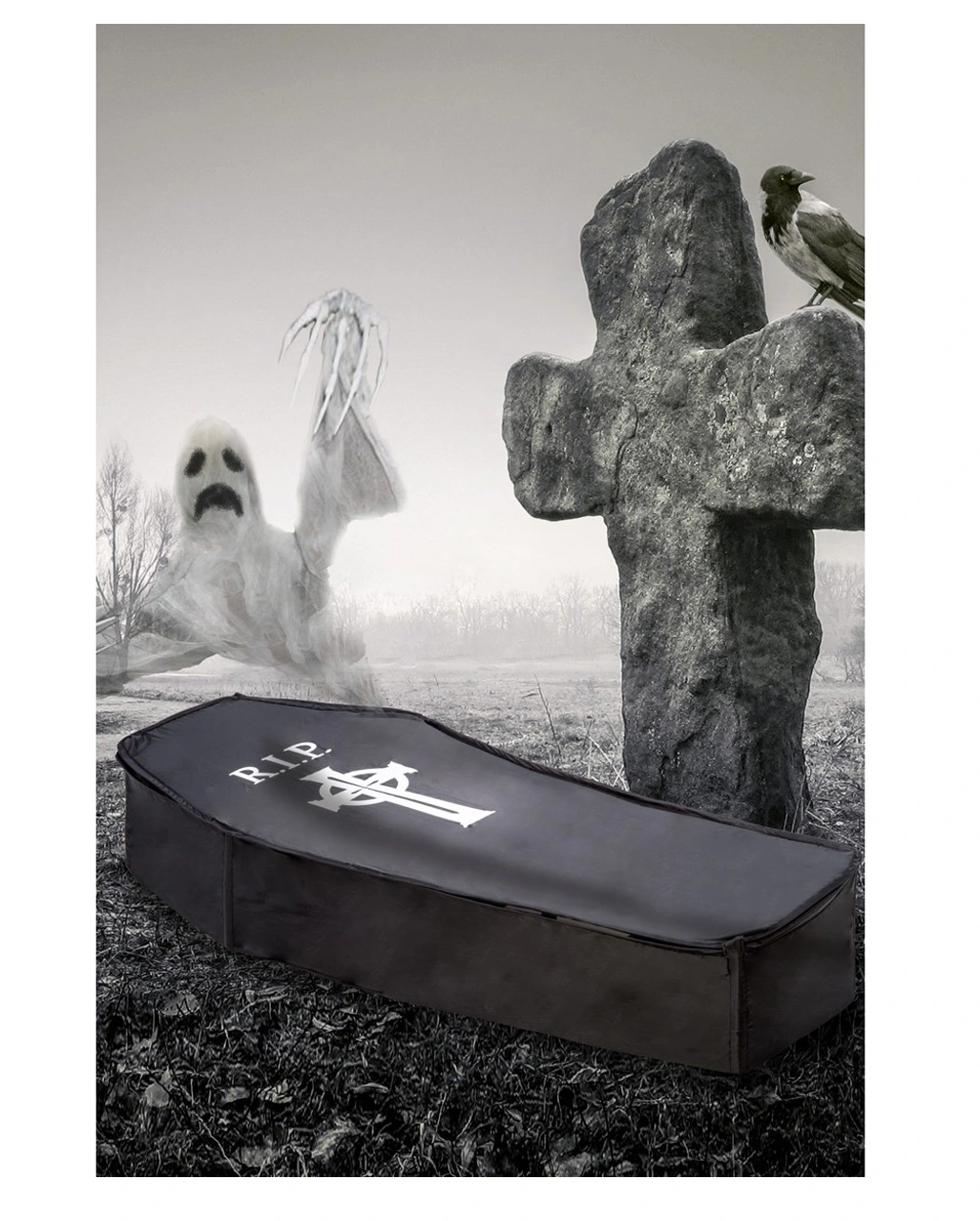 Schwarzer Zusammenfaltbarer Sarg 150 Cm 4 Schwarzer Zusammenfaltbarer Sarg 150 Cm – Bild 2