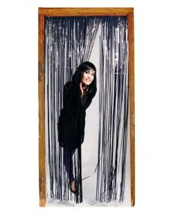 Schwarzer Fransen-Türvorhang Aus Folie 2x1 M -Halloween Deko Verkäufe schwarzer folien fransenvorhang schwarzer lametta vorhang halloween dekoration 53910 02