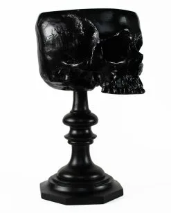 Schwarzer Totenschädel Als Ringehalter 21cm -Halloween Deko Verkäufe schwarzer totenkopf als ringehalter schwarzer totenschaedel als ringhalter black skull ring holder gothic wohnaccessoire 54858 03