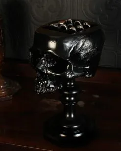 Schwarzer Totenschädel Als Ringehalter 21cm -Halloween Deko Verkäufe schwarzer totenkopf als ringehalter schwarzer totenschaedel als ringhalter black skull ring holder gothic wohnaccessoire 54858 07