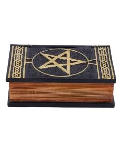 Schwarzes Buch Magischer Sprüche Schmuckschatulle -Halloween Deko Verkäufe schwarzes buch der zaubersprueche schatulle gothic und wicca deko und geschenkartikel 52219