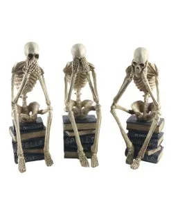 Skelette Auf Bücher Sitzend 3 Stück Als Set 35cm -Halloween Deko Verkäufe skelette auf buecher sitzend skeleton sitting on books skelett deko 54789 02