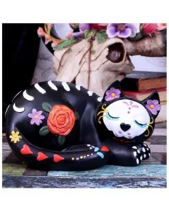 Schlafende Sugar Skull Katze 22cm -Halloween Deko Verkäufe sleepy sugar skull katze schlafende sugar skull katze sleepy sugar skull cat 50725 07