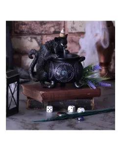 Spite's Hexenkessel Backflow Räucherkegelhalter -Halloween Deko Verkäufe spites hexenkessel raeucherkegelhalter gothic und halloween wohnungsdeko cat with cauldron backflow incense burner 51792 5