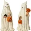 Niedlicher Geist Mit Trick Or Treat Körbchen 24cm -Halloween Deko Verkäufe suesser geist mit trick or treat koerbchen 24cm halloween ghost figurine halloween geist figur 54274