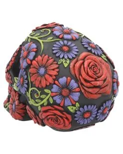 Sugar Skull Mit Blütenmuster 10 Sugar Skull Mit Blütenmuster -Halloween Deko Verkäufe sugar skull mit blueten ornament sugar skull mit bluetenmuster sugar bloom skull 39199 04