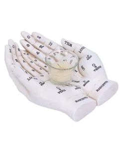 Weiße Chiromantie-Hände Teelichthalter -Halloween Deko Verkäufe weisse handlese haende kerzenhalter weisse chiromantie haende teelichthalter 51058 03