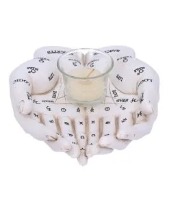 Weiße Chiromantie-Hände Teelichthalter -Halloween Deko Verkäufe weisse handlese haende kerzenhalter weisse chiromantie haende teelichthalter 51058 04