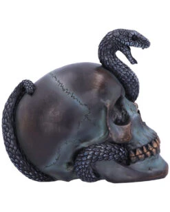 Schuppige Schlange In Totenkopf 19cm -Halloween Deko Verkäufe das schicksal der schlange gothic schaedel 19cm serpentine fate gothic snake skull gothic deko totenkopf 53993 4
