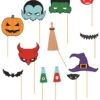 12er Pack Halloween Fotobox Accessoires -Halloween Deko Verkäufe fotobox halloween accessoires 12 stueck stabmasken halloween photobooth selfie zubehoer 35997