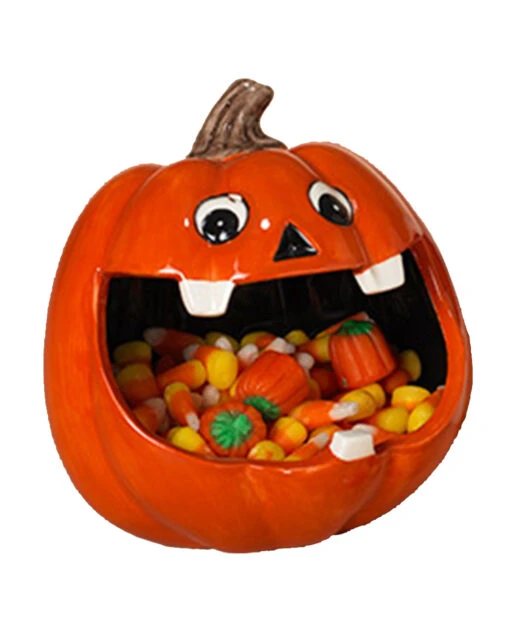 Süßigkeiten Schale Lachender Halloween Kürbis -Halloween Deko Verkäufe grinsender halloween kuerbis suessigkeiten schale laughing halloween pumpkin candy bowl trick or treat schuessel 54649
