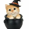 Halloween Katze Im Hexenkessel 15cm -Halloween Deko Verkäufe halloween kaetzchen in teetasse halloween tischdeko halloween und gothic dekoration 51342