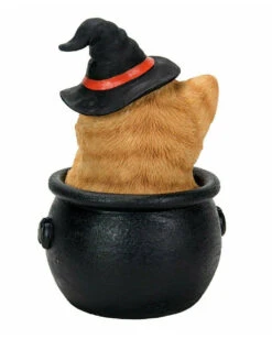 Halloween Katze Im Hexenkessel 15cm -Halloween Deko Verkäufe halloween kaetzchen in teetasse halloween tischdeko halloween und gothic dekoration 51342 2