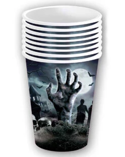 Halloween Pappbecher Zombie Friedhof 6 St. -Halloween Deko Verkäufe halloween zombie friedhof pappbecher halloween zombie graveyard paper cups halloween friedhof dekoration 53191 3