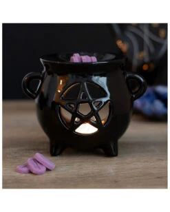 Pentagramm Hexenkessel Duftlampe -Halloween Deko Verkäufe hexenkessel pentagramm duftlampe gothic duftlampe pentagram cauldron oil burner gothic deko 51987 03