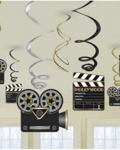Hollywood Swirl Hängedekoration 12-teilig -Halloween Deko Verkäufe hollywood deko swirl haengedekoration silvester und 20er jahre deko 38576