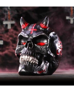 Infernal Teufels Totenschädel 20cm -Halloween Deko Verkäufe infernal teufels totenkopf infernal teufels totenschaedel infernal devil skull gothic deko 54566 07
