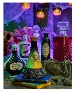 Vintage Glasflasche Kristallschliff Rund 20cm -Halloween Deko Verkäufe jekyll and hyde giftflasche jekyll and hyde poision bottle halloween tischdeko gothic homeware 52022 06 1