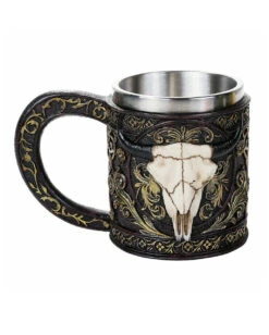 Bierkrug Mit Gehörntem Stierschädel -Halloween Deko Verkäufe krug mit longhorn tierschaedel totenkopf bierkrug mit stierschaedel longhorn bull skull mug 51392 02