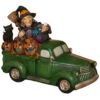 Halloween Pick Up Mit Hexe Leuchtend 24cm -Halloween Deko Verkäufe leuchtender halloween pick up mit hexe 24cm lighted resin halloween truck with witch 54276