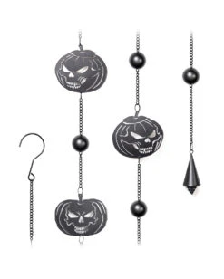 Totenschädel Kürbis Windspiel Hängedeko -Halloween Deko Verkäufe pumpkin skull metall windspiel halloween und gothic wohnungsdeko und homeware alchemy england pumpkins skull wind chime 52748