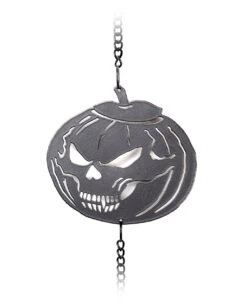 Totenschädel Kürbis Windspiel Hängedeko -Halloween Deko Verkäufe pumpkin skull metall windspiel halloween und gothic wohnungsdeko und homeware alchemy england pumpkins skull wind chime 52748 3