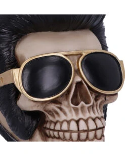 Rock 'n' Roll Totenschädel 17cm -Halloween Deko Verkäufe rock n roll totenkopf rock n roll totenschaedel rock n roll skull rockabilly wohnaccessoire 53392 05